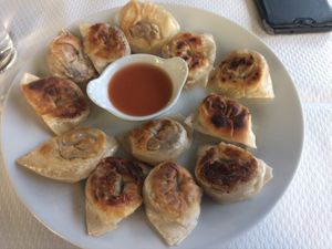 Dumplings with mushrooms at Toutofu in Paris
