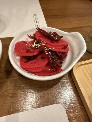 Roselle candied Lotus  at Zen Tea Restaurant in Taipei