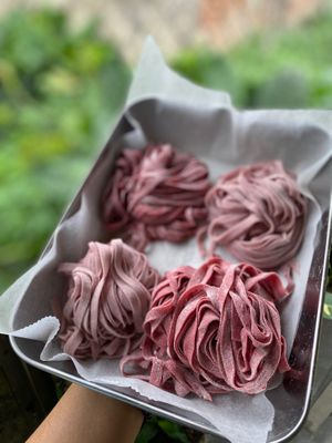 Vegan homemade pasta at Muoi Me Vegetarian & Vegan in Hoi An