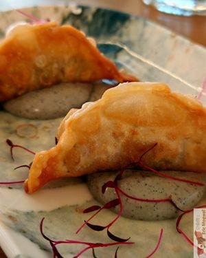 Gyosas with black truffle sauce at Maora Restaurant - Batignolles in Paris