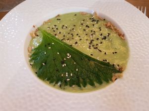 Gaspacho concombre poire at Maora Restaurant - Batignolles in Paris