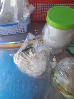 Preparing my take away vegan food at Hủ Tiếu Chay in Ho Chi Minh City