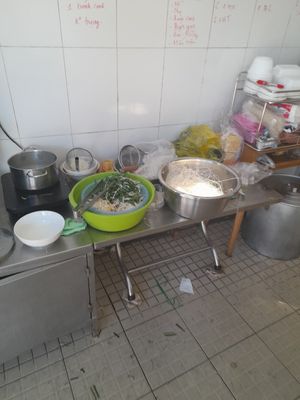 Kitchen area at Hủ Tiếu Chay in Ho Chi Minh City
