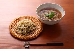 Vegan handmade Soba noodle(buckwheat) with Japanese broth made from shitake mushroom and kelp(konbu)  
Japanese traditional noodle at Sobashubo Ichii - 蕎麦酒房 櫟 in Kyoto