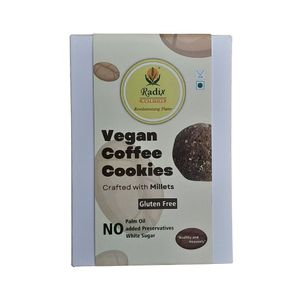 Introducing Radix Nutritive® Gluten-free, Vegan Coffee Millet cookies, a gentle snack at tea time embellished with the richness of millets in coffee flavor.  at Radix Nutritive in Karnataka