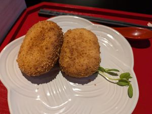 Okara croquettes at UNO RAMEN - Sanjo in Kyoto