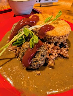 Curry and okra croquette at UNO RAMEN - Sanjo in Kyoto