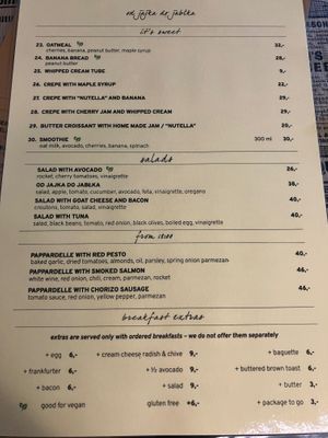 Menu at Od Jajka Do Jablka in Krakow