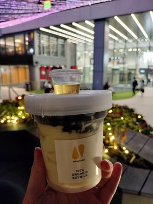 Osmanthus syrup on top at Soymylk Co in New Territories