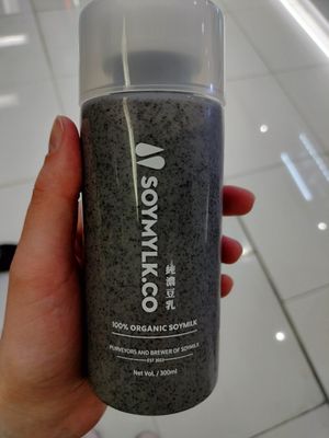 Black sesame soy milk (very rich) at Soymylk Co in New Territories