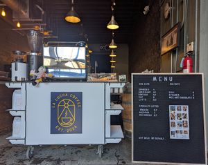 inside ENSO Winery at La Lucha Coffee in Portland