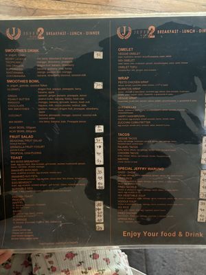 Menu  at Jeffry Coffee Shop in Pecatu