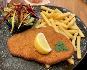 vegan Schnitzel & chips  at ALEX in Weil Am Rhein