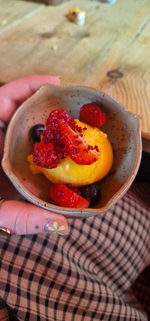 Mango sorbet at Ryžių Jūra in Vilnius