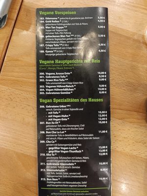 Vegane Angebote auf der Speisekarte at Asia Havel in Dallgow-doeberitz