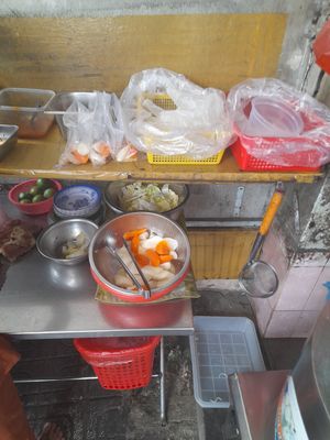 Kitchen area at Hu Tiu- Nui in Ho Chi Minh City