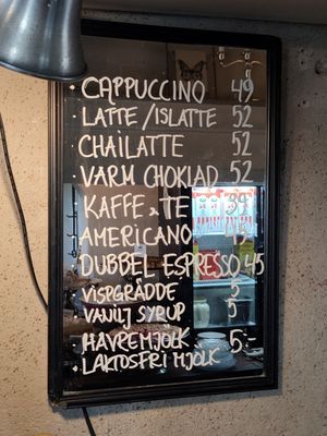 Plant based milk available at Sturehofs Slottscafé in Norsborg