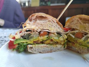 Vegan sandwich at Sturehofs Slottscafé in Norsborg