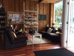 area to relax and read  at The Bee in West Palm Beach