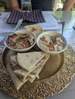 Baba ganoush and hummus at Hob House in Nairobi