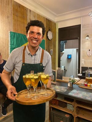 Chef Jeff, soo friendly at Vêjé Viver Bem  in Nice