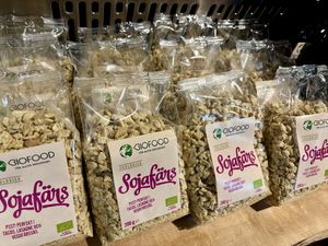 Organic soy products   at Frosta Deli in Hoeoer