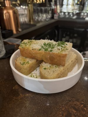 Focaccia with vegan cheese  at 15 Church in Saratoga Springs