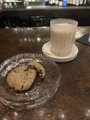 Cookies with cashew cereal milk  at 15 Church in Saratoga Springs