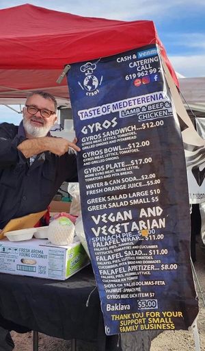 He also has a booth at Desert Gardens during show time. at Arslans Gyros in Quartzsite