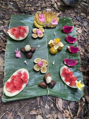 Fruit snack   at Sumatra Orangutan Explore in Bukit Lawang