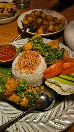 tofu and tempeh amazing at Hause Rooftop Senopati in Jakarta