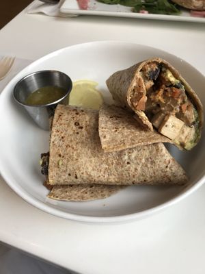 Baja burrito, sub scrambled eggs for tofu!!  at Healthy Being Juicery in Jackson