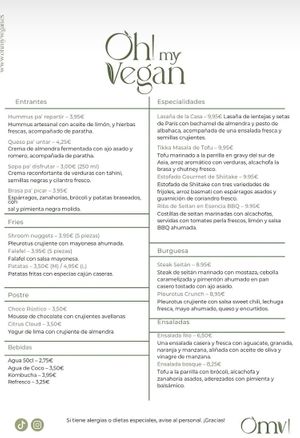 Fully vegan menu😄this place is 100% vegan at Oh My Vegan in Madrid