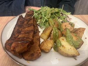 ribs de seitan  at Oh My Vegan in Madrid