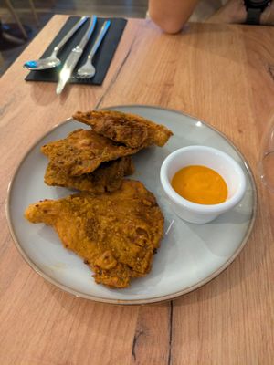 Mushroom nuggets at Oh My Vegan in Madrid