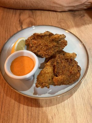 Shroom nuggets. I recommend these!   at Oh My Vegan in Madrid