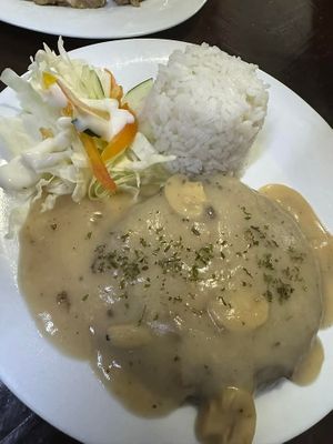 Burger Steak Rice Meal at Healthy Choice Cafe-Marikina/Rizal in Cainta