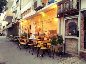 Outdoor sitting at Albi in Tel Aviv