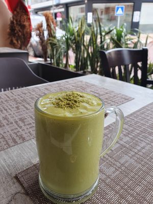 Vegan Avocado Orange Juice at Lebanon Restaurant and Sweets in Agadir