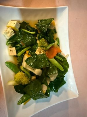 veggie stir fry at The Last Bar in Krabi