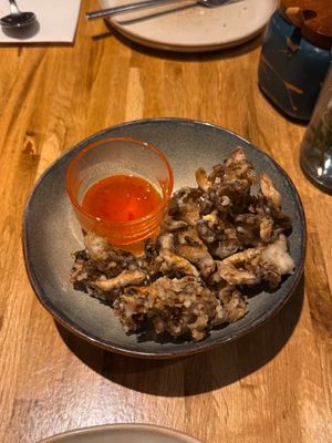 Hed Tod (fried oyster mushrooms) at Khao Tiew in San Francisco