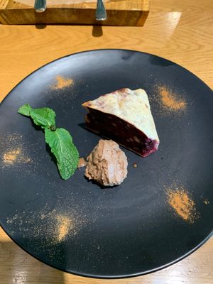 Cherry pie with vegan ice cream  at Avocado Cafe - Chistoprudny in Moscow