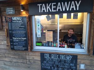 The hatch!  at Coal Greek Takeaway in Lyme Regis