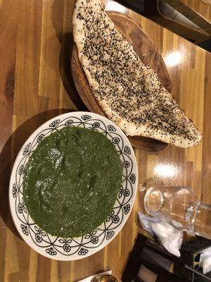 Palak with Sesame Naan  at VOG Kyoto in Kyoto