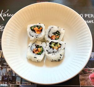 Vegetable sushi  at Britpop Brunch - Great British Restaurant in Dubai