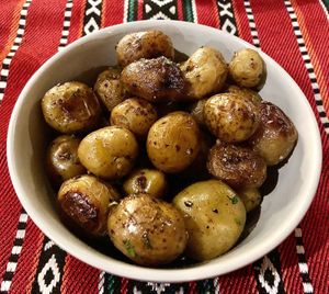 Herb roasted potatoes  at Sabaa in Dubai