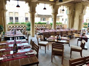 The outside terrace  at Sabaa in Dubai