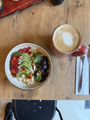 Oats overnight with almond milkk  at TU MEXICO in Krakow