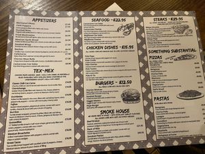 Menu. Options under ‘chicken dishes’ can be made vegan  at El Tio in South Shields