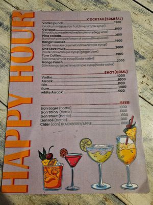 Menu at Royal Tasty Cafe in Dambulla